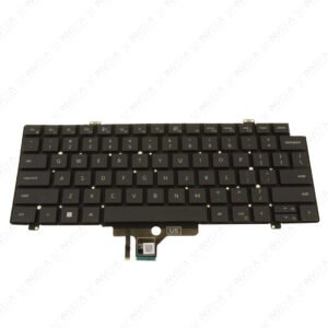 Dell OEM Latitude 5420 / 7420 / 7520 Laptop Keyboard Replacement - MV4X8 / 0MV4X8 - US English QWERTY Layout with Backlight - Gray Frame - for Latitude & Precision Series