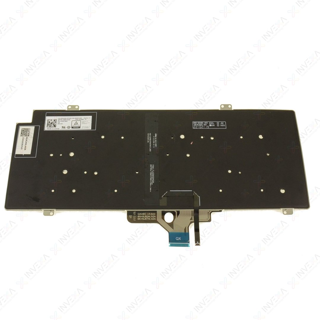 Dell OEM Latitude 5420 / 7420 / 7520 Laptop Keyboard Replacement - MV4X8 / 0MV4X8 - US English QWERTY Layout with Backlight - Gray Frame - for Latitude & Precision Series - Image 2