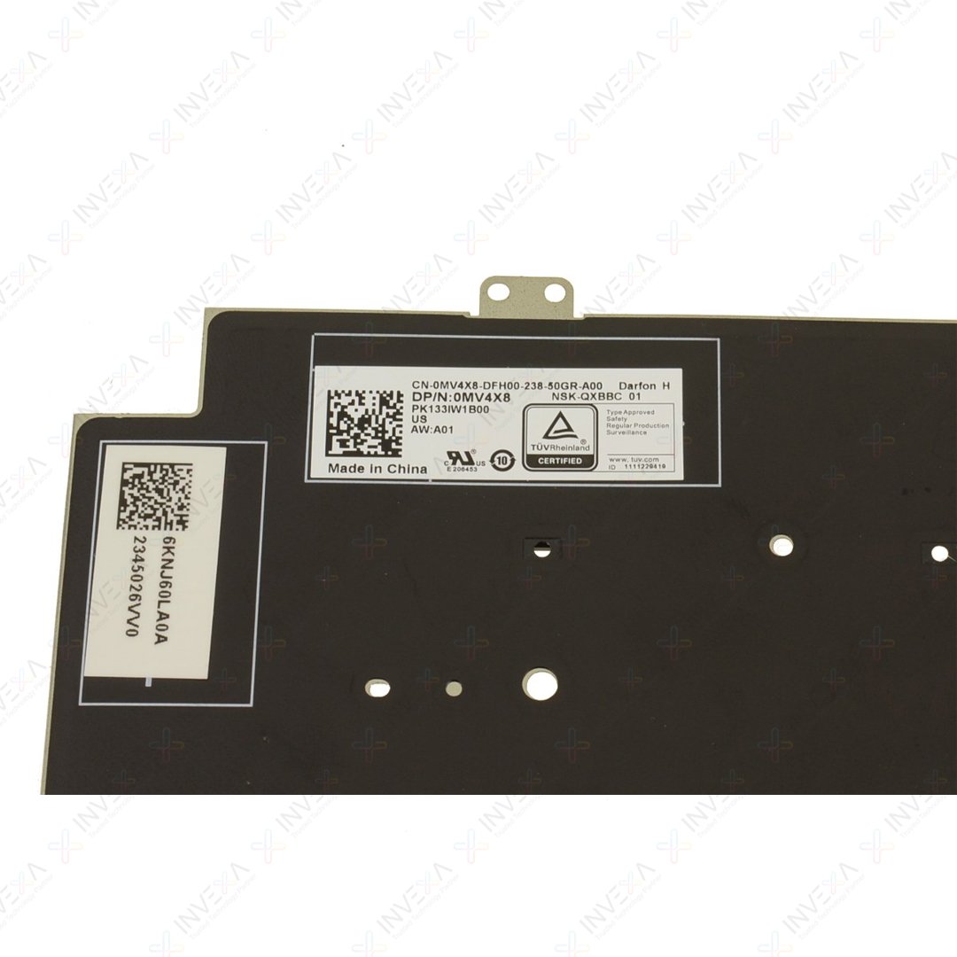 Dell OEM Latitude 5420 / 7420 / 7520 Laptop Keyboard Replacement - MV4X8 / 0MV4X8 - US English QWERTY Layout with Backlight - Gray Frame - for Latitude & Precision Series - Image 3